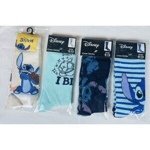 New Lilo & Stitch II Crew Socks Women's Size 6-12 & 9-13 Novelty Disney Movie